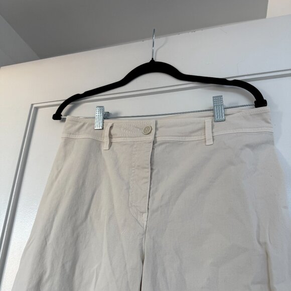 NWOT Nili Lotan Megan Pants White Twill Ankle Length High Rise Wide Leg Sz 6 - Picture 5 of 8